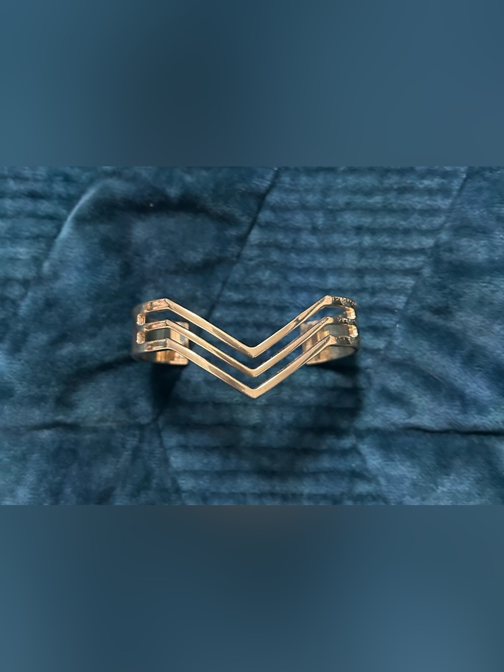 Gold Triple Chevron Cuff Bracelet